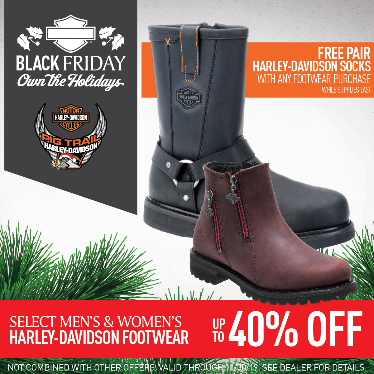 Up To 40% OFF Select Men's & Women's Harley-Davidson Footwear